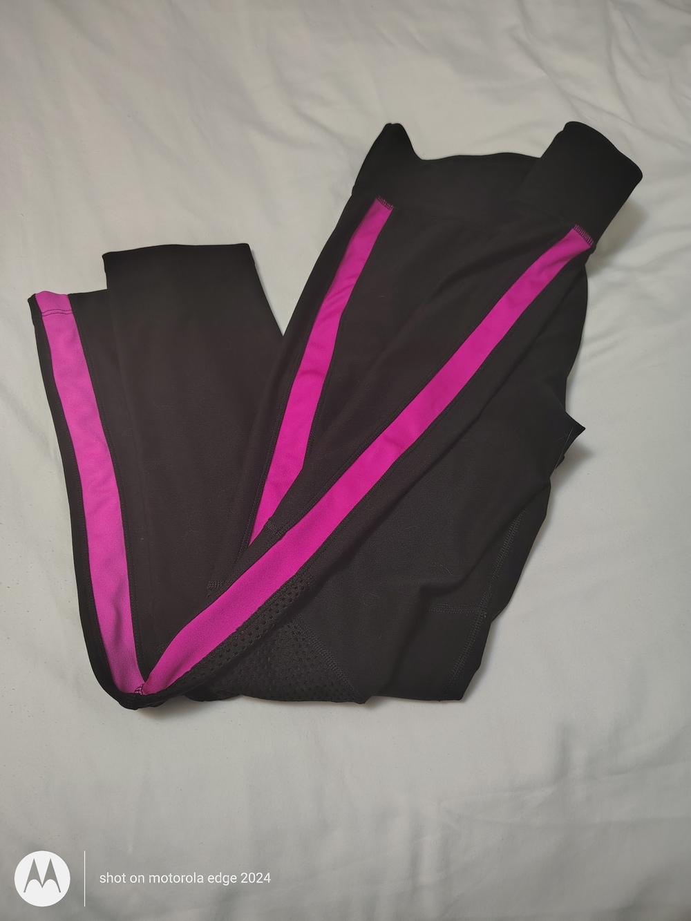 Cascade Sport Performance Color Block Leggings in Black & Pink Size Medium. New.